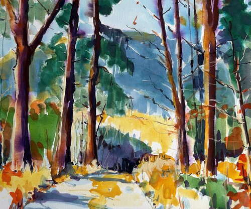 Aquarelle 013 - Abmessungen inklusive Papier Passepartout par Richard Friedt, Peinture en vente sur Singulart