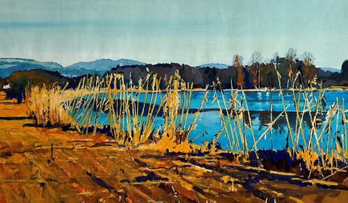 Aquarelle 020 - Abmessungen inklusive Papier Passepartout Richard Friedt