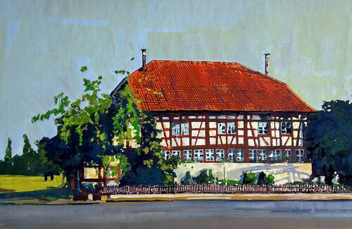 Aquarelle 022 - Abmessungen inklusive Papier Passepartout by Richard Friedt, Painting for Sale on Singulart