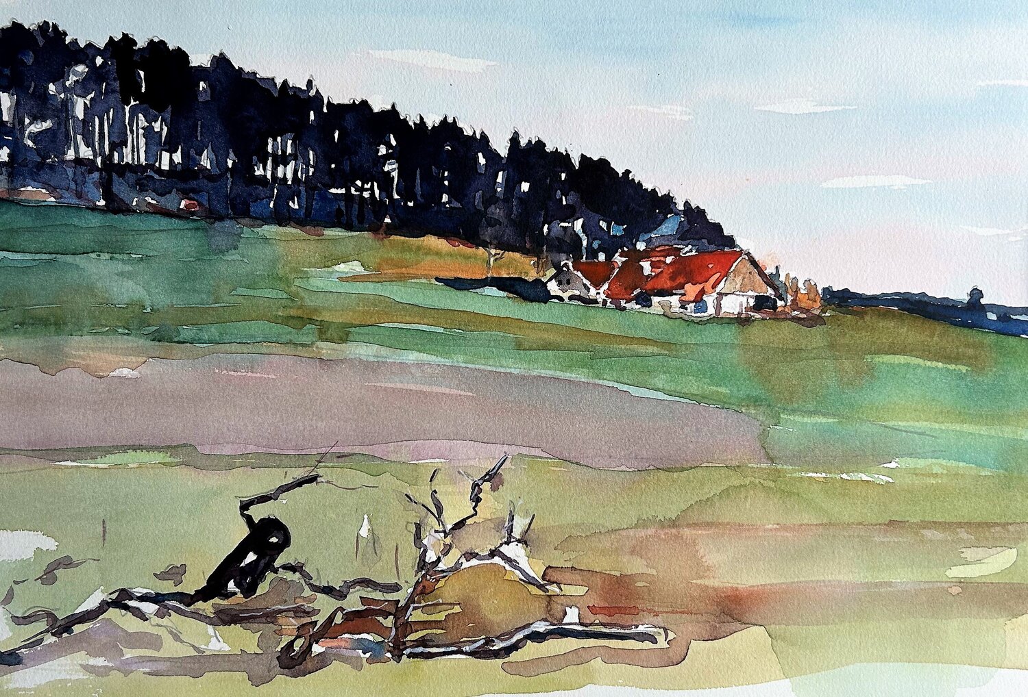 Aquarelle 014 - Abmessungen inklusive Papier Passepartout Richard Friedt Originalgemälde zu verkaufen