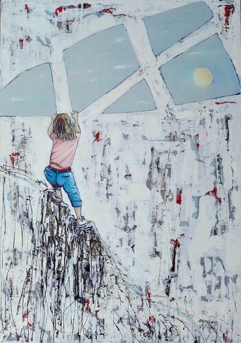 "La niña que hay en mí" de la Serie el mundo de Lulú van Enriqueta Aguilo, Schilderij te koop op Singulart