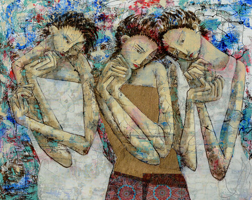 Las Hermanas, de la Serie Las Piadosas de Enriqueta Aguilo, Pintura a la venta en Singulart