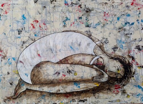 De la serie Las Piadosas "UCRANIA" (no se olviden de nosostros)!!!!! de Enriqueta Aguilo, Pintura a la venta en Singulart