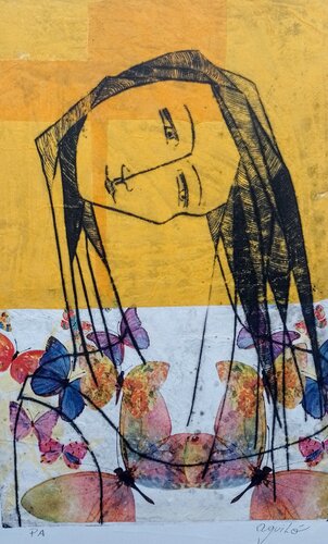 Grabado de la Serie Las Piadosas di Enriqueta Aguilo, Opera su carta in vendita su Singulart