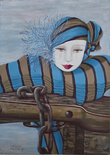 De la serie El mundo de Lulu.  nombre: "Mis muñecas" by Enriqueta Aguilo, 油畫 for Sale on Singulart