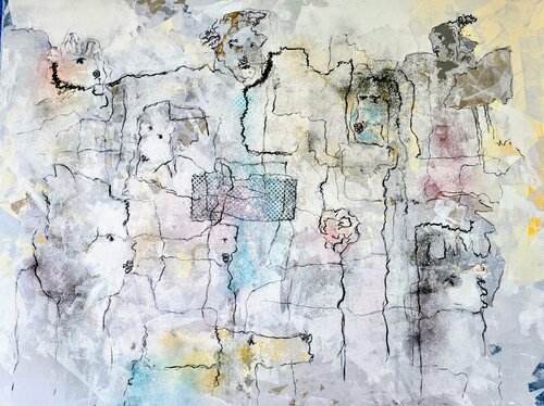 El artista y sus fantasmas 01 par Enriqueta Aguilo, Peinture en vente sur Singulart