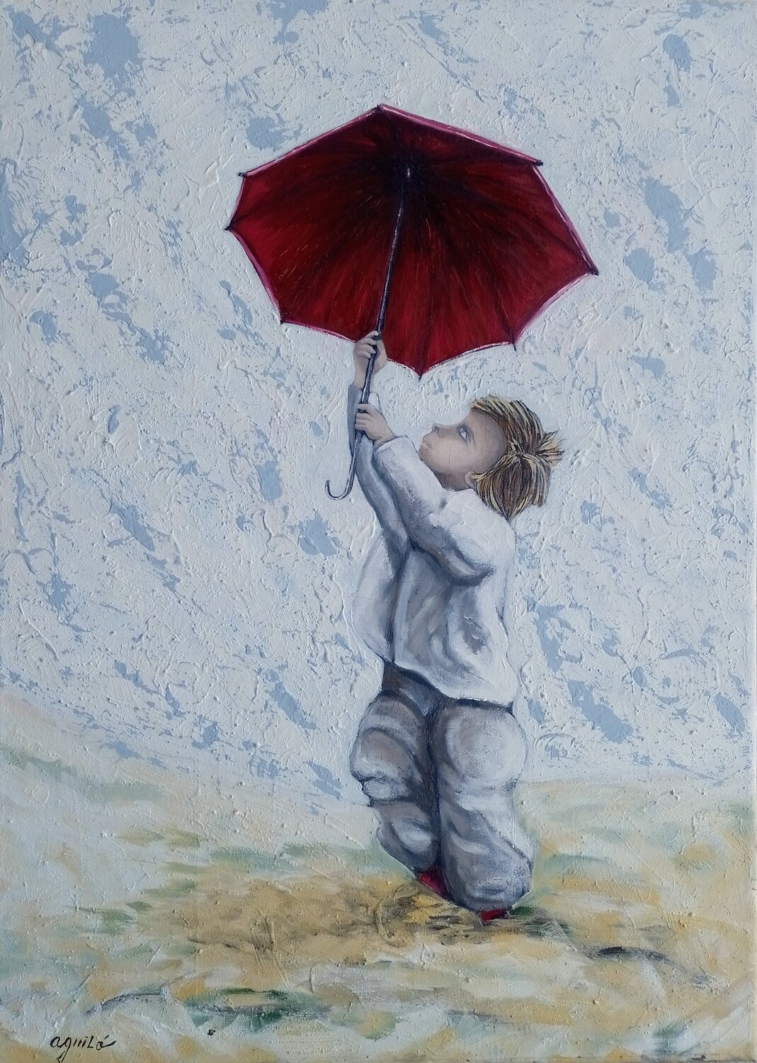 Mundo Niño Enriqueta Aguilo Dipinto originale in vendita