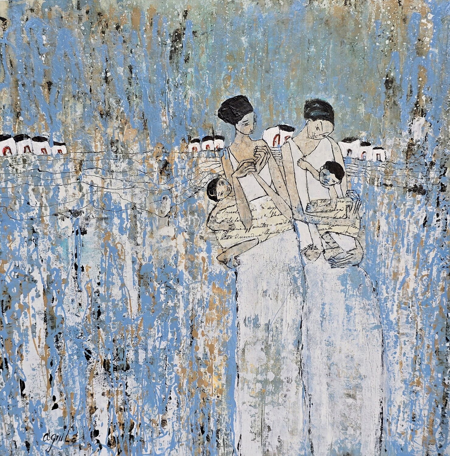 8 de marzo, Dia internacional de la Mujer. De la Serie Las Piadosas Enriqueta Aguilo Peinture originale à vendre