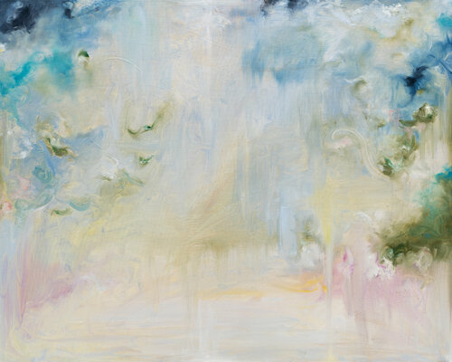 Leaves falling on the river by Jennifer Baker, Painting for Sale on Singulart