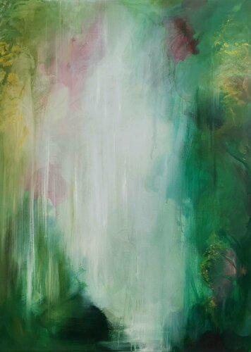Peonies in the rain by Jennifer Baker, Painting for Sale on Singulart