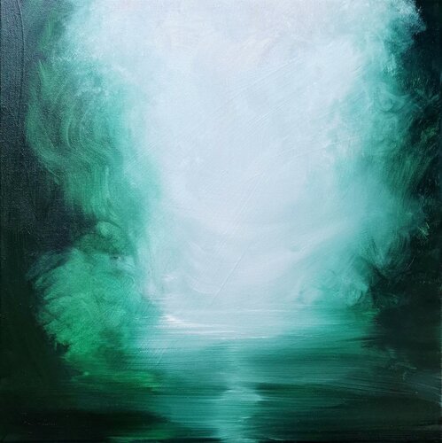 Emerald forest by Jennifer Baker, Painting for Sale on Singulart