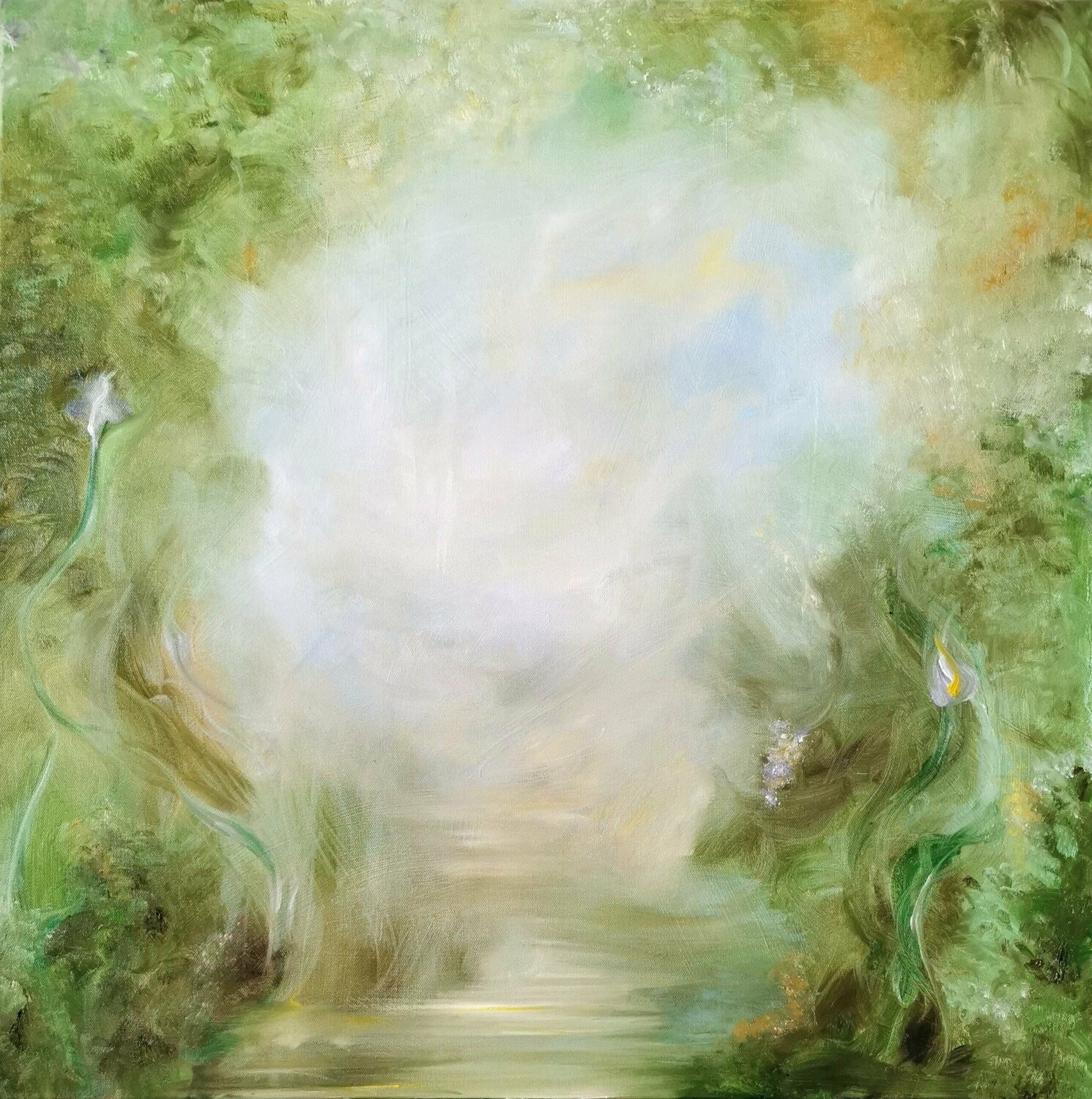 Foresta incantata Jennifer Baker Dipinto originale in vendita
