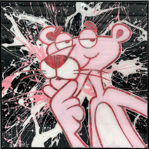 Pink Pollock Panther di MaxL, Pittura in vendita su Singulart