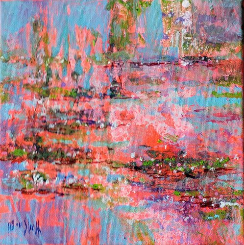Study, Giverny 20/20 (pink fluo) van Wayne Sleeth, Schilderij te koop op Singulart
