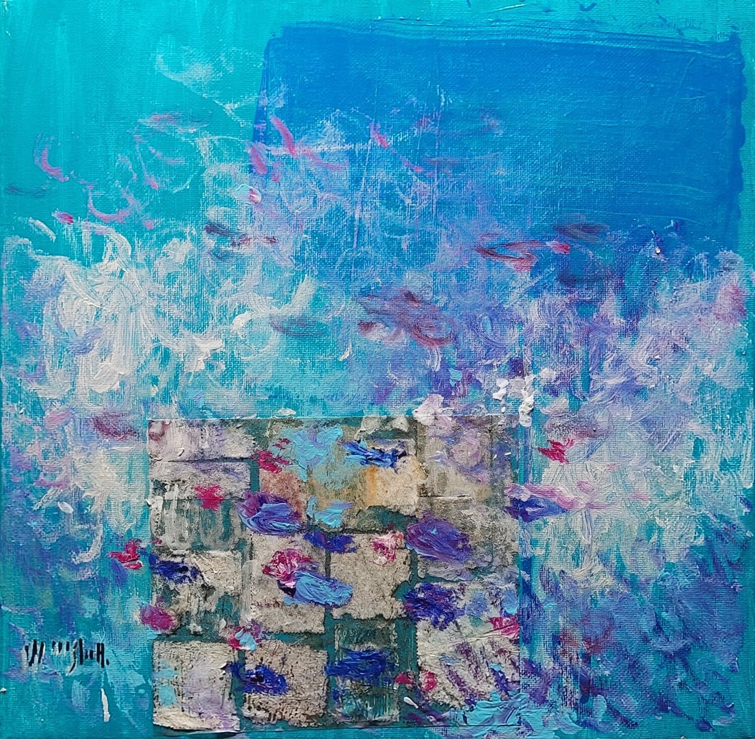 SALE : Composition : Nympheas Wayne Sleeth Origineel schilderij te koop