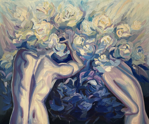 Two in the garden di Marina Beresneva, Pittura in vendita su Singulart