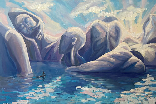 Beyond the edge of the Earth di Marina Beresneva, Pittura in vendita su Singulart