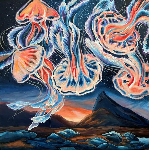 Dancing in the starry sky di Marina Beresneva, Pittura in vendita su Singulart