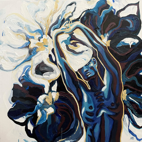 Adam in flowers. di Marina Beresneva, Pittura in vendita su Singulart