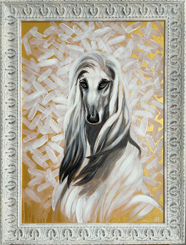 White Greyhound di Marina Beresneva, Pittura in vendita su Singulart