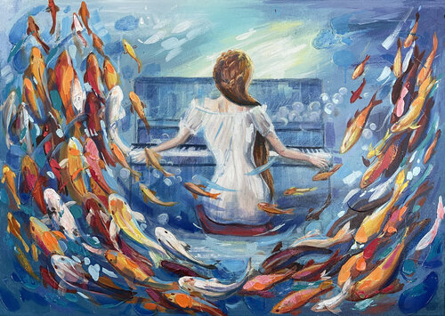 Magical Piano sounds van Marina Beresneva, Schilderij te koop op Singulart