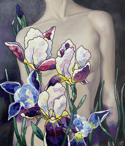 Irises have blossomed van Marina Beresneva, Schilderij te koop op Singulart