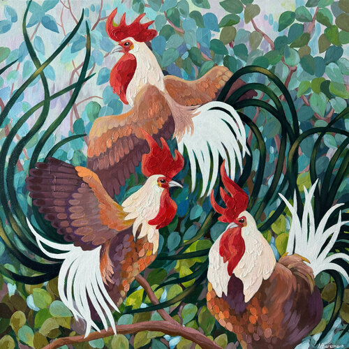 THREE COMRADES van Marina Beresneva, Schilderij te koop op Singulart