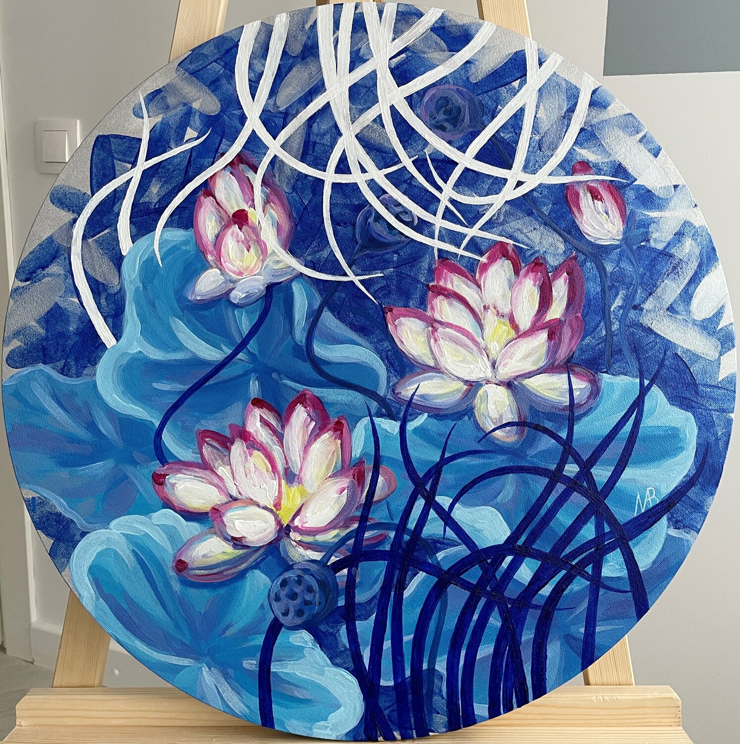 Four water lilies in the wind Marina Beresneva