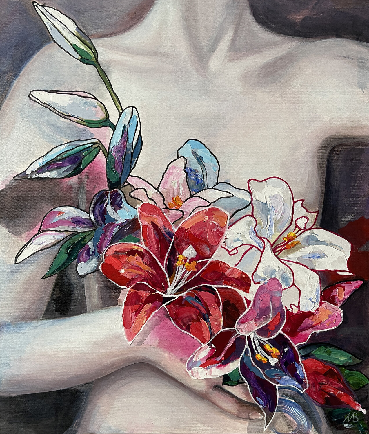 The Age of Lilies Marina Beresneva Originalgemälde zu verkaufen