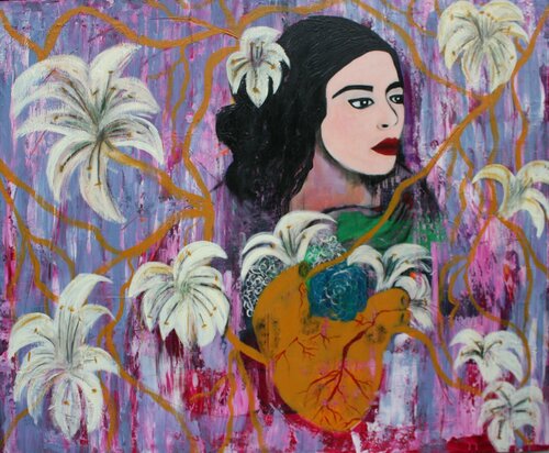 Man sieht nur mit dem Herzen gut par Sylvia Sobbek, Peinture en vente sur Singulart