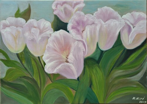 White tulips van Maryna Mytskan, Schilderij te koop op Singulart