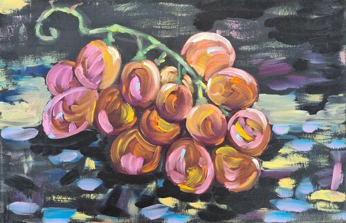 A bunch of ripe grapes von Maryna Mytskan, Malerei kaufen auf Singulart