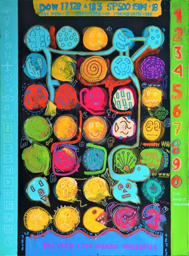 The Pacmans by Paal Bugen, 회화 for Sale on Singulart