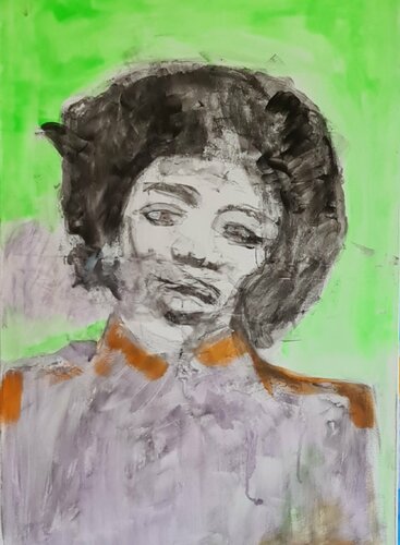 Jimi Smokin. Portrait of Jimi Hendrix van Paal Bugen, Schilderij te koop op Singulart