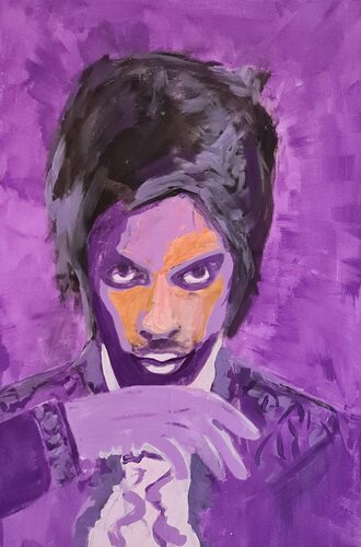 Purple Rain. Portrait of Prince. by Paal Bugen, 회화 for Sale on Singulart