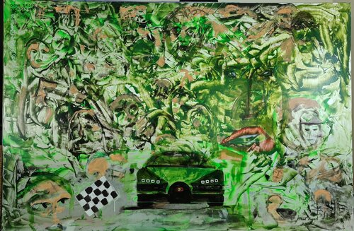 Racing a green Bugatti Paal Bugen
