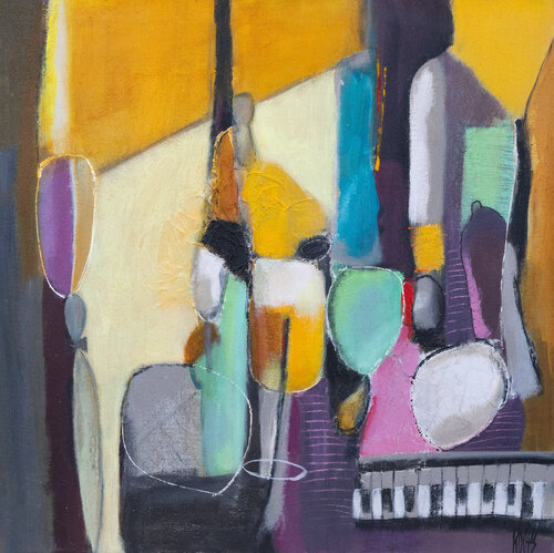 JAZZY III - Happy stories van Brigitte Rochas, Schilderij te koop op Singulart