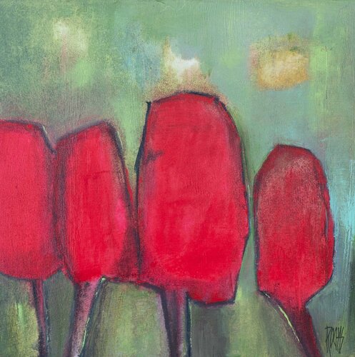 ARBRES OU TULIPES - Série Evasion van Brigitte Rochas, Schilderij te koop op Singulart