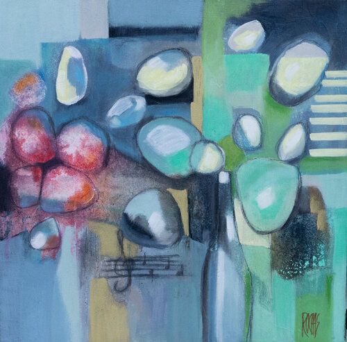 QUELQUES NOTES - Série Evasions Colorées van Brigitte Rochas, Schilderij te koop op Singulart