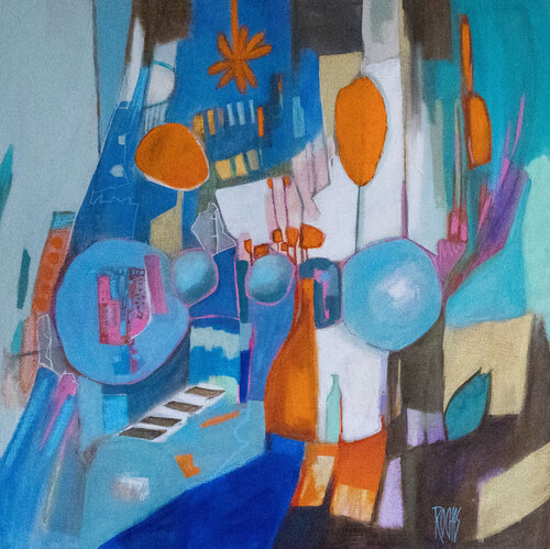 LE PIANO - Série Happy Stories von Brigitte Rochas, Malerei kaufen auf Singulart