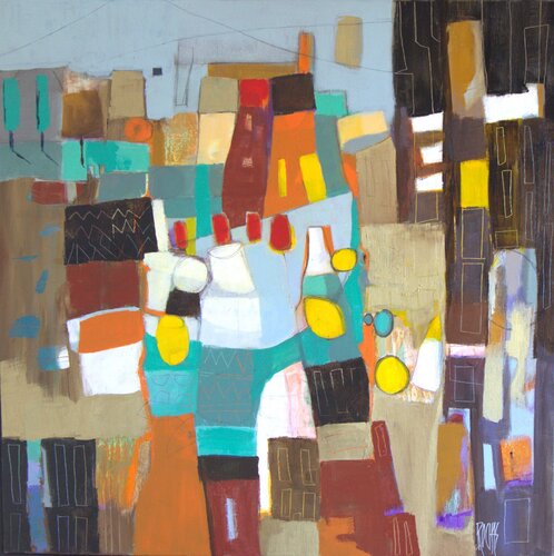 Les 4 Tulipes van Brigitte Rochas, Schilderij te koop op Singulart