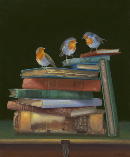 Three English Robins van Elizabeth Rickert, Schilderij te koop op Singulart
