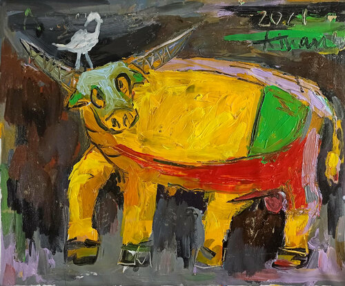 Crazy Buffalo by Tuan Le, Painting for Sale on Singulart