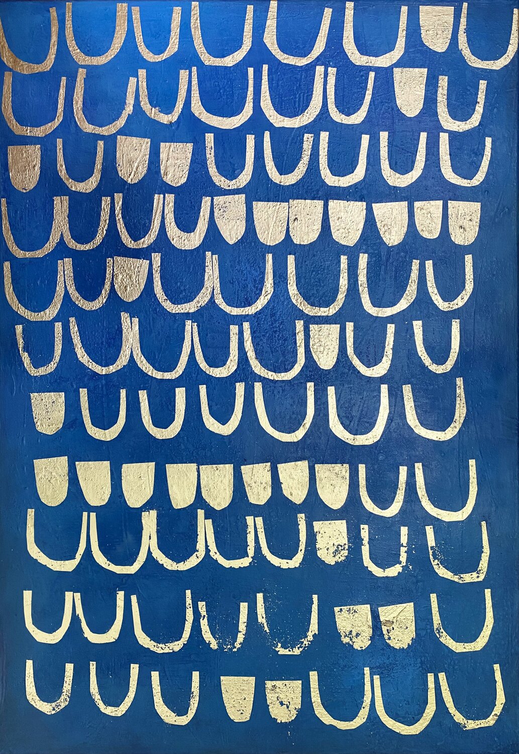 Golden surf in blue I Helena König Originalgemälde zu verkaufen
