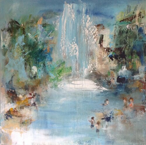 The perfect place to meet di Hennie Van De Lande, Pittura in vendita su Singulart