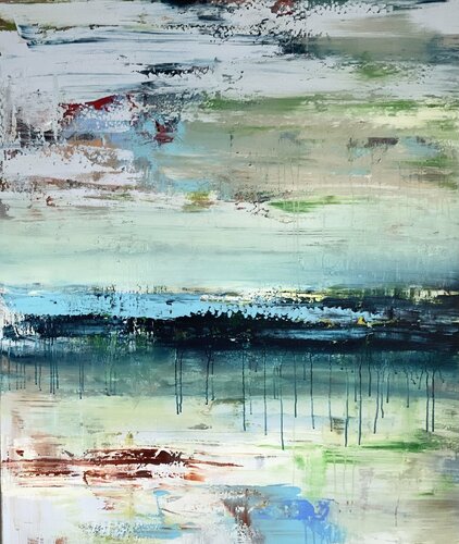 Blue drups de Hennie Van De Lande, Pintura a la venta en Singulart