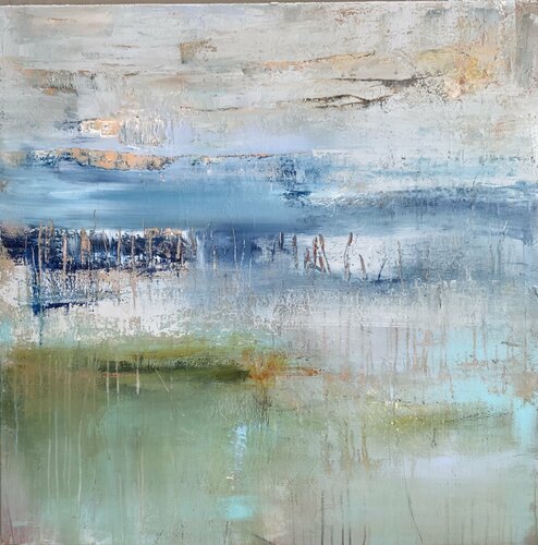 Green and Blue di Hennie Van De Lande, Pittura in vendita su Singulart