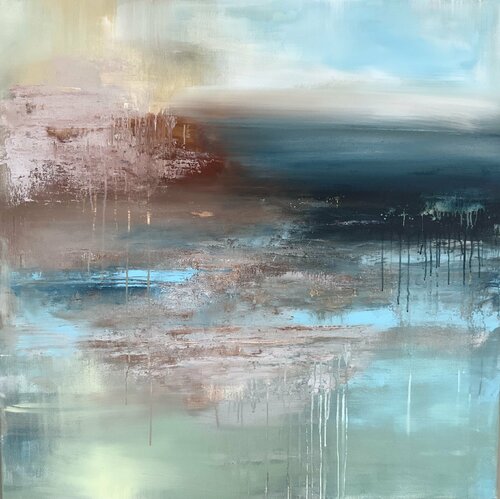 Smoke on the water (deep purple) van Hennie Van De Lande, Schilderij te koop op Singulart