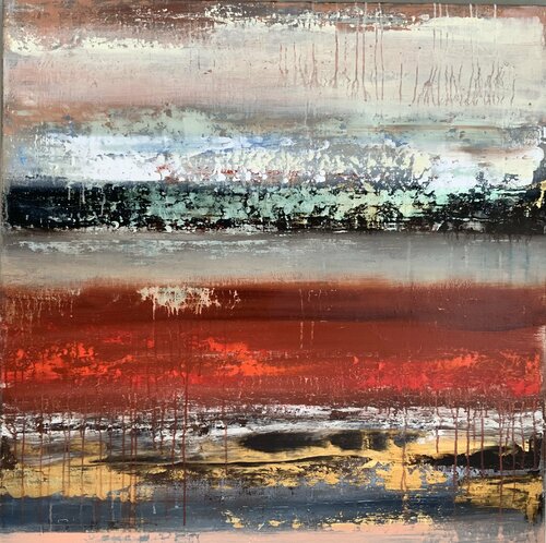 Colored Waves 2 van Hennie Van De Lande, Schilderij te koop op Singulart