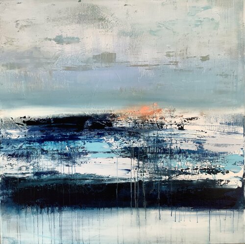 Blue and orange van Hennie Van De Lande, Schilderij te koop op Singulart